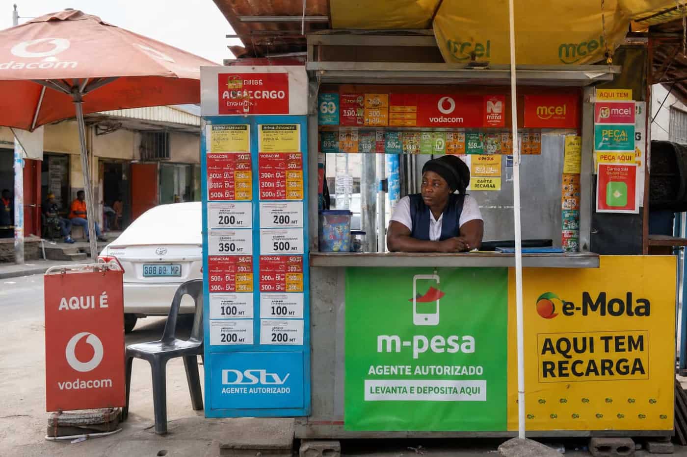 Mobile services kiosk in Mozambique