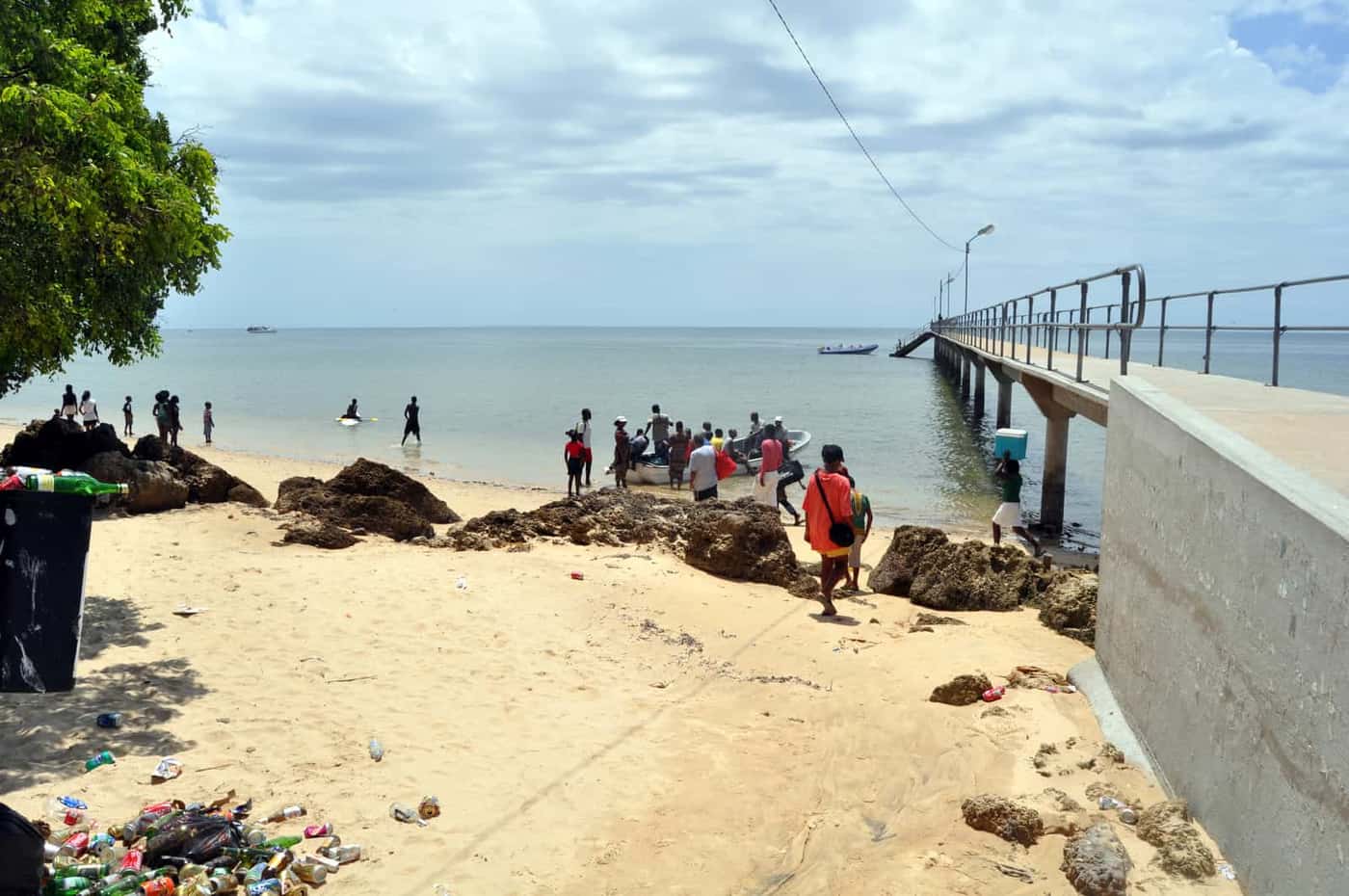 Beach and bridge on Inhaca Island