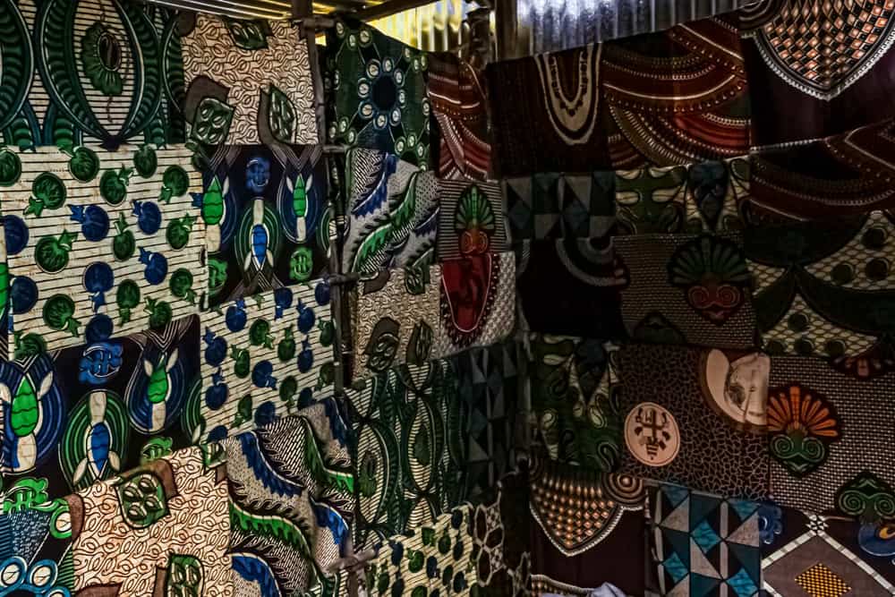 Capulana fabrics at a Mozambican market